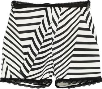 Gemy Maalouf Shorts a righe con pizzo - Nero