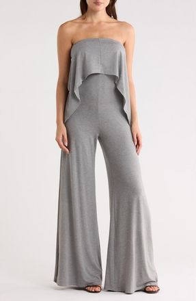 Go Couture Strapless Popover Jumpsuit in Grey at Nordstrom Rack, Size X-Large