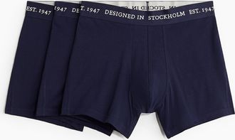 H&M 3er-Pack Halblange Trunks mit Lycra - Blue