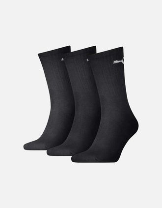 Puma Mens 3-Pack Sports Socks, Black - Black/Black - Size: 9/9.5/10/10.5/11/11.5/12