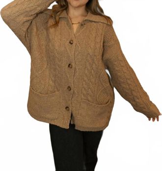 Le Lis Blanc Deux Molly Oversized Cardigan In Mocha