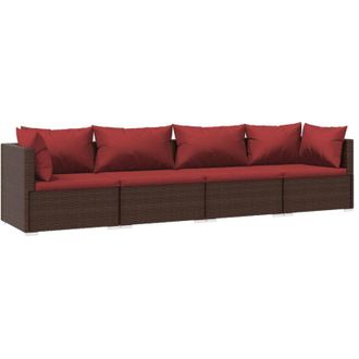 vidaXL 4 Pcs Set Lounge Garden Con Almohada