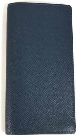 Louis Vuitton Navy Taiga Leather Long Wallet (Bi-Fold) (Pre-Owned)