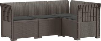 vidaXL Sof&aacute; De Jard&iacute;n Para 4 Personas Con Cojines Estilo Rattan Pp Vidaxl
