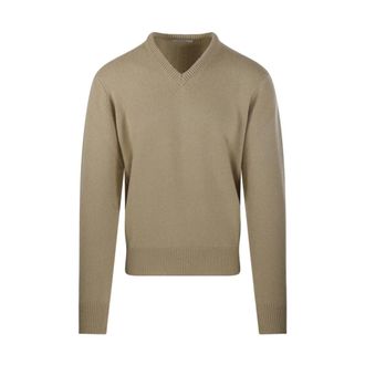 Christophe Lemaire Jersey con cuello en V - Knitwear - Hombre - Beige - L