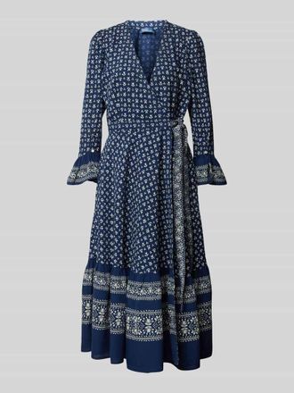 Polo Ralph Lauren Wickelkleid mit Bindeg&uuml;rtel in Marine, Gr&ouml;&szlig;e 34