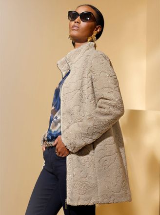 Mainpol Langjacke MAINPOL, Damen, Gr. 36, beige (sand), 100% Polyester, unifarben, Jacken Langjacke