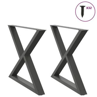 Berkfield Home Dining Table Legs 2 pcs Anthracite 90x(72-73.3) cm Steel