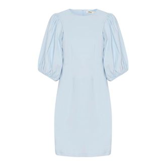 Soaked In Luxury Elegante Dolore Jurk met Pofmouwen - Dames - Korte kleedjes - Blauw - M - Kleedjes