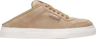 Max Mara Sneakers van su&egrave;de met veterpatroon - Dames - Slip ons - Bruin - 41 EU - Su&egrave;de - Schoenen