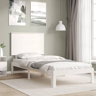 Berkfield Home Beautiful Bed Frame with Headboard White 90x200 cm Solid Wood