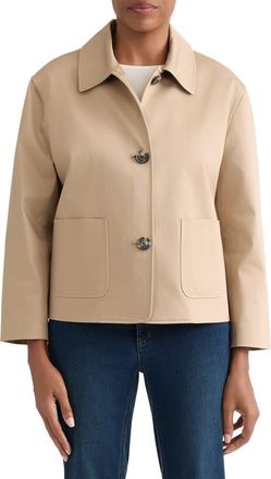 Jones New York Patch Pocket Cotton Blend Jacket in Jones Khaki at Nordstrom, Size X-Small