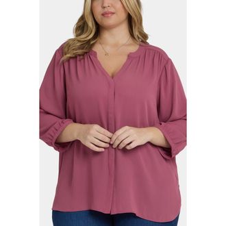 NYDJ Pintuck Top in Vintage Rose at Nordstrom, Size 2X