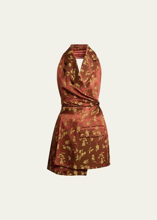 Dries Van Noten Floral Jacquard Sleeveless Wrap Top