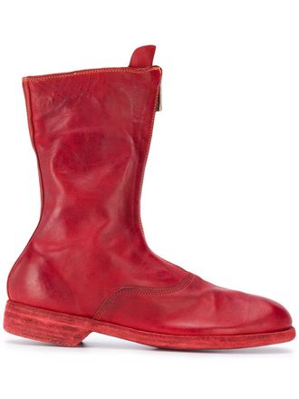 Guidi front-zip leather boots - women - Leather/Leather/Horse Leather - 37.5 - Red