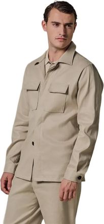 Profuomo Overshirt Profuomo beige katoen