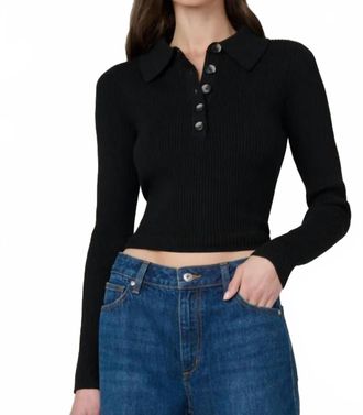 Joe's Lisa Polo Sweater In Black