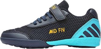 Generic Unisex Comfortable Breathable Football Sneakers - Indoor Outdoor Anti-Slip Training Soccer Shoes for Beginners (Dark Blue,4.5)