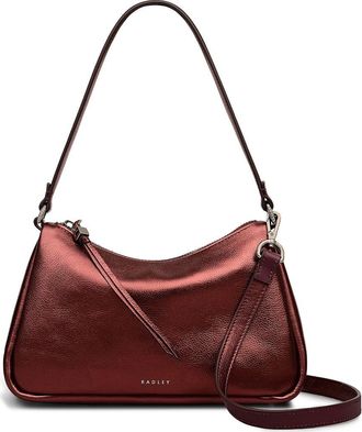 Radley London Carlton Close Metallic Leather Shoulder Bag in Bronze at Nordstrom Rack