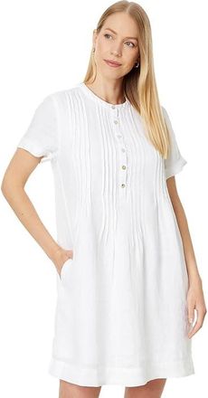 Faherty Gemina Dress Womens Dress White : MD, Rayon/Linen
