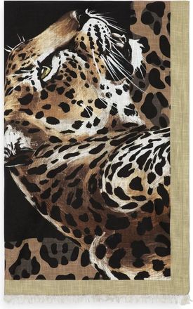 Dolce & Gabbana Telo da mare leopardato - Nero