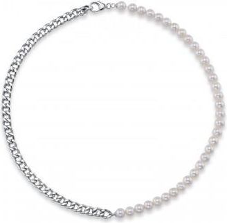 Allurez Cultured Pearl Link Collar Necklace 14K White Gold