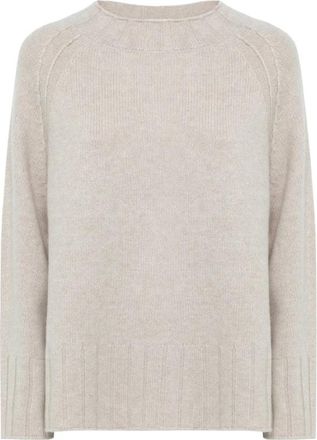 Alpha Studio Trui met ronde hals en wijde mouwen - Dames - Ronde hals truien - Beige - L - Truien & Vesten