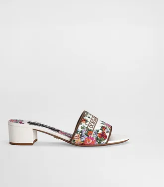 Dolce & Gabbana Nappa Leather Mules With Embroidery - Woman Slides And Mules White 37.5