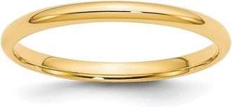 Diamond2Deal 14k Yellow Gold 2mm Lightweight Comfort Fit Wedding Band Ring