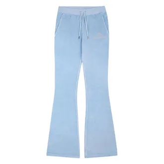 Juicy Couture Broeken, Dames, Blauw, S, Juicy Script Velou Broek