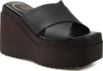 Candie's Galina Platform Wedge Sandal in Nbklt at Nordstrom, Size 11