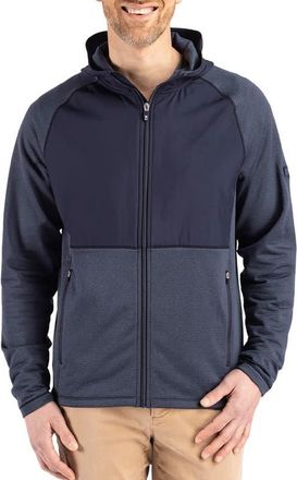 Cutter & Buck Peshastin Fleece Hybrid Jacket in Navy Blue Heather at Nordstrom, Size Xxx-Large