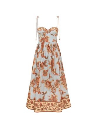 Zimmermann Aster Midikleid aus Baumwolle