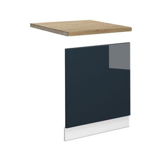 Vicco Panel Frontal Fame-line, Azul Oscuro Alto Brillo, 60 Cm, Et Roble