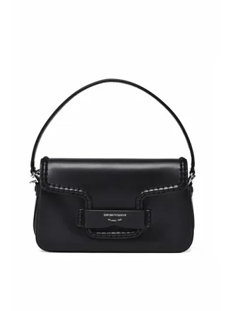 Emporio Armani Flap Closure Shoulder Bag With Adjustable Strap And Compartmentalized Interior