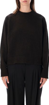 SOEUR Boxy Knit Crewneck Sweater with Ribbed Finishes