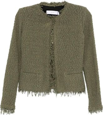 Iro Giacca in tweed con orlo sfrangiato - Verde