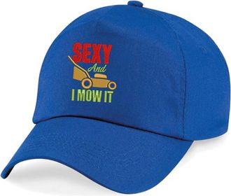 Generic Embroidered BC010 Sexy and I Mow It Orignal 5-Panel Baseball Cap, Funny Lawn Gardening Unisex Hat (Royal)