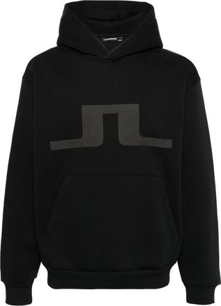 J.Lindeberg Zwarte Grafische Hoodie Casual Sweater - Heren - Hoodies - Zwart - M - Katoen - Hoodies & sweatvesten