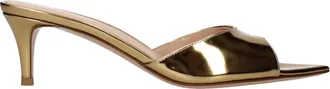 Gianvito Rossi Gold Leather Platform Womens Sandals