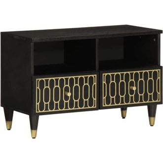vidaXL vidaXL Mobile Porta TV 70x33x46 cm in Legno Massello di Mango