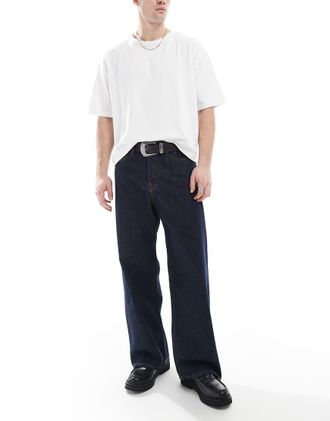 Jack & Jones Dave wide fit jeans in indigo blue