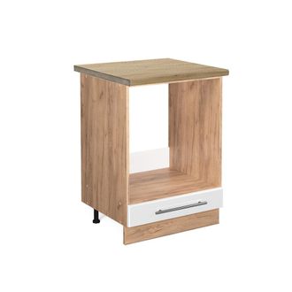 Vicco Armario Para Horno Empotrado Fame-line, Blanco Alto Brillo, 60 Cm, Et Roble Vicco