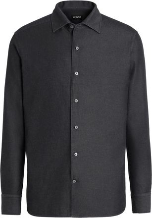 Ermenegildo Zegna spread-collar shirt - men - Cashmere/Cotton - M - Grey