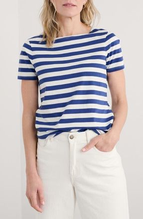 Seasalt Cornwall Sailor Organic Cotton T-Shirt in Scallion Bright Marine Chalk at Nordstrom, Size 8 Us