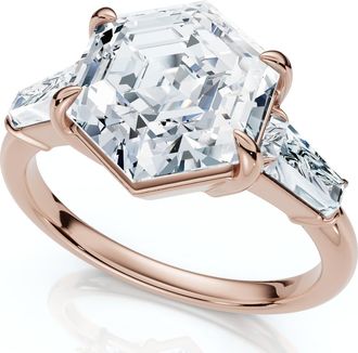 Pompeii3 Certified 3 1/2Ct Hexagon Diamond Engagement Ring 14k Gold or Platinum Lab Grown
