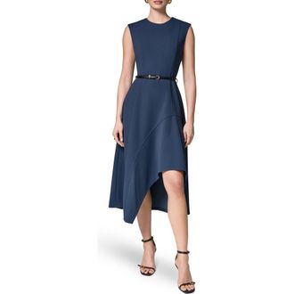 DKNY Belted Flounce Stretch Dress in Night Sky at Nordstrom, Size 10