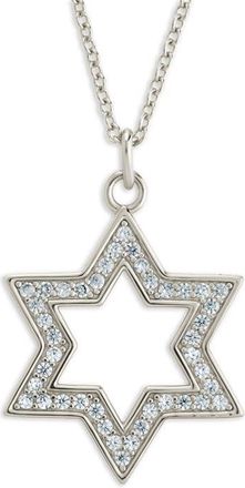 Sterling Forever Pave Star of David Pendant Necklace in Silver at Nordstrom