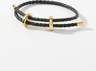 Simons Womens Braided faux-leather bracelet