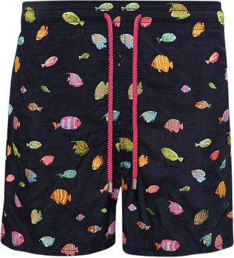 Vilebrequin Costume da bagno Mistral con motivo pesci - Blu